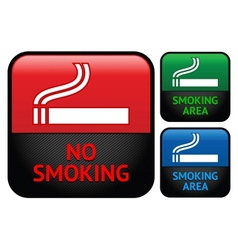 Labels set - No smoking area stickers vector image