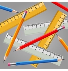 Ruler and pencil set vector image