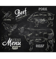 Meat Menu chalk vector image