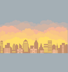 Panorama landscape of the morning silhouette of Panorama landscape of the morning silhouette of vector image