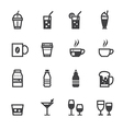 Drink icons and Beverages icons vector image