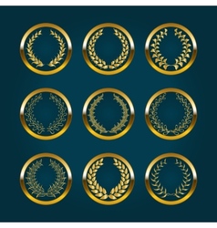 Luxury gold labels with laurel wreath Luxury gold labels with laurel wreath vector image