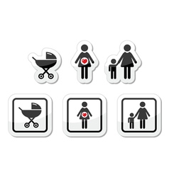 Baby icons set - parm pregnancy mother vector image