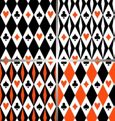 Card suits seamless pattern vector image