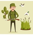 Hunting sport Hunter with rifle vector image