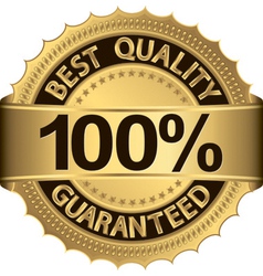 Best quality 100 percent guaranteed golden label vector image