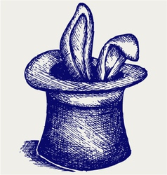 Rabbit in a magician hat vector image