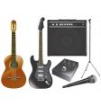 Guitar and music equipments vector image