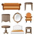 Retro-styled home furniture icons vector image
