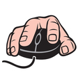 Hand and computer mouse vector image