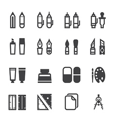 Drawing and Painting Tools Icons vector image