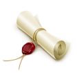 Scroll with wax seal vector image