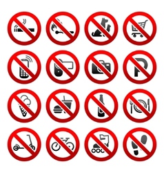 Prohibited symbols vector image