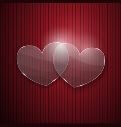 Two hearts from glass vector image