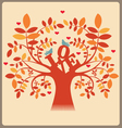 Tree with love message and doves Tree with love message and doves vector image