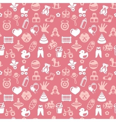 Seamless pattern with bright kid icons vector image