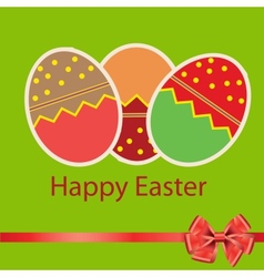 Easter eggs card with colourful eggs vector image