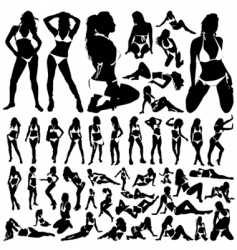 Collection of women in bikini vector image