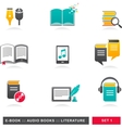 Collection of E-book audiobook and literature vector image