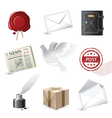 Highly detailed post icons set vector image
