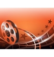 A film stripe reel on shiny red vector image