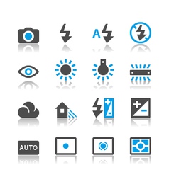Photography icons reflection vector image