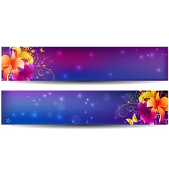 Lily banners dark vector image