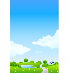 Green landscape vector image