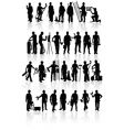 Construction workers silhouettes vector image