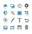 Photography icons reflection vector image