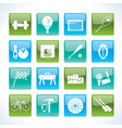Sports gear and tools icons vector image