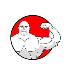 Bodybuilder with big muscles Emblem gym Logo for Bodybuilder with big muscles Emblem gym Logo for vector image
