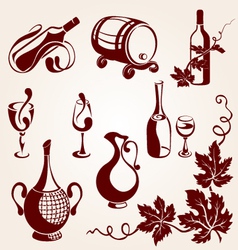 Set of vine elements vector image