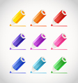 Collection of crayons with color traces vector image