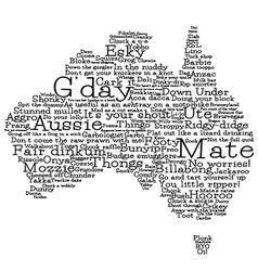 Australia map made from Australian slang words in vector image