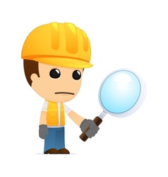 Funny cartoon builder vector image