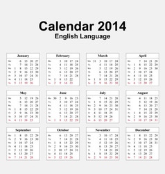 Calendar 2014 Typ 13 vector image