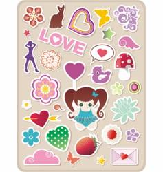 Valentines stickers vector image
