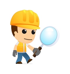 Funny cartoon builder vector image