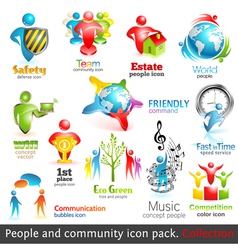 People community 3d icons vector image