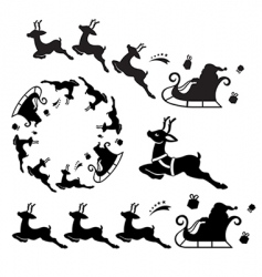 Santa sleigh ornament vector image