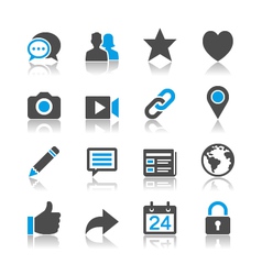 Social network icons reflection vector image