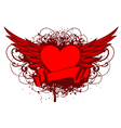 Heart and wings and patterns vector image