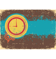Clock on grunge background for text vector image