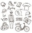 Hipster set vector image