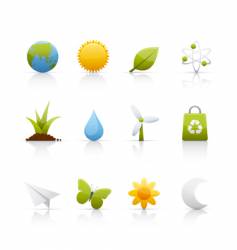 Icon set ecology vector image