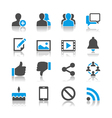 Social network icons reflection vector image