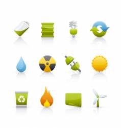 Icon set ecology vector image