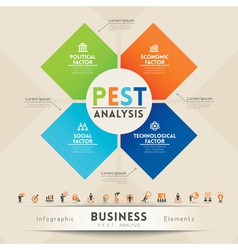 PEST Analysis Strategy Diagram vector image