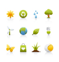 Icon set ecology vector image